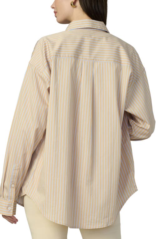 Joe's The Boyfriend Stripe Oversize Button-up Shirt In Almond/blue/white