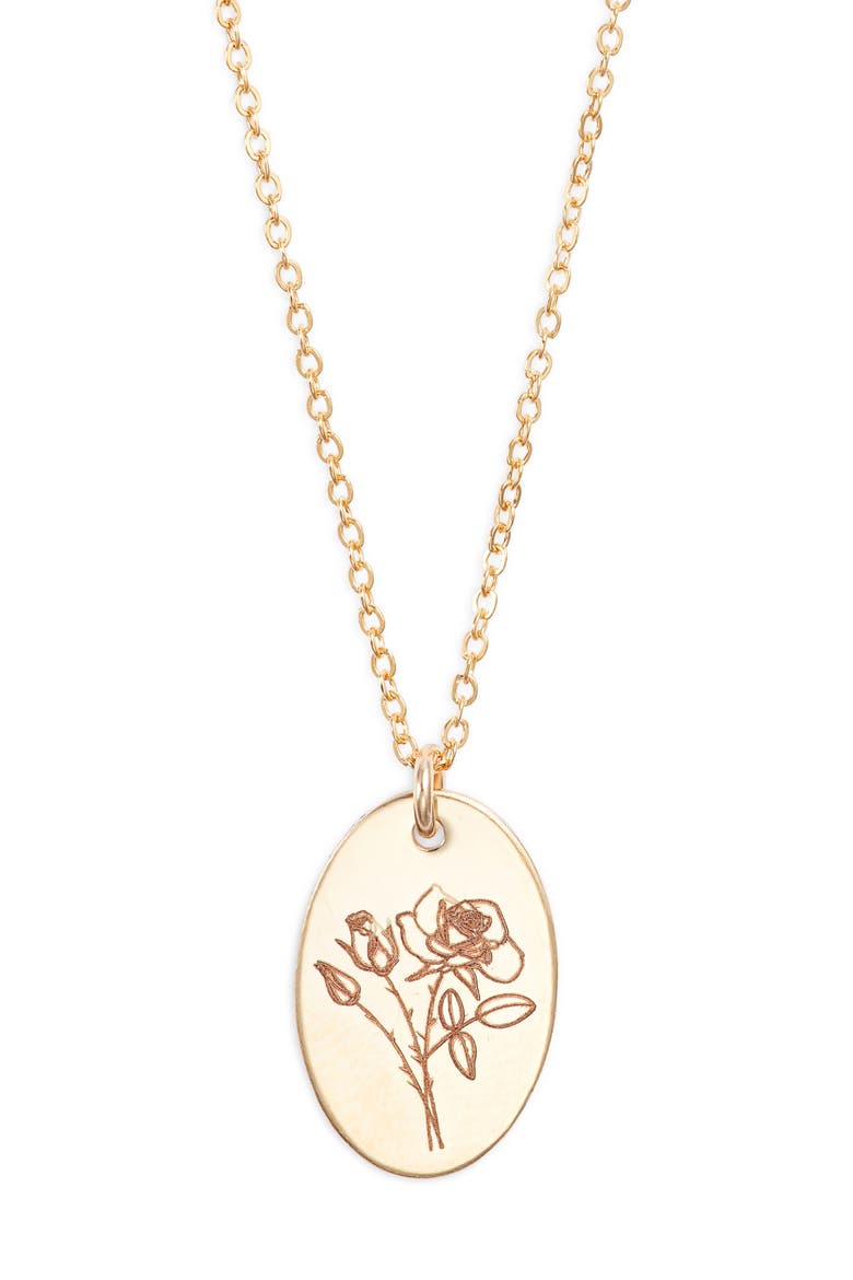 Louise Birth Flower Necklace, Main, color, GOLD / JUNE