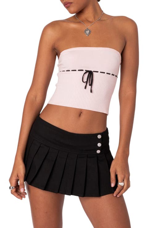 Elise Drawstring Tube Top Sweater