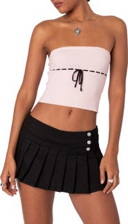 EDIKTED Elise Drawstring Tube Top Sweater