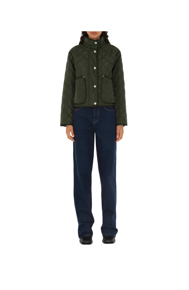 Burberry Cropped Quilted Nylon Jacket, Alternate, color,