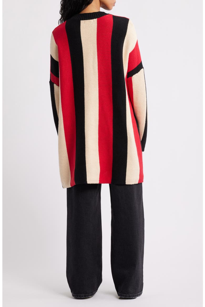 Rebel Heart Oversize Sweater, Alternate, color, RED/BLACK STRIPES