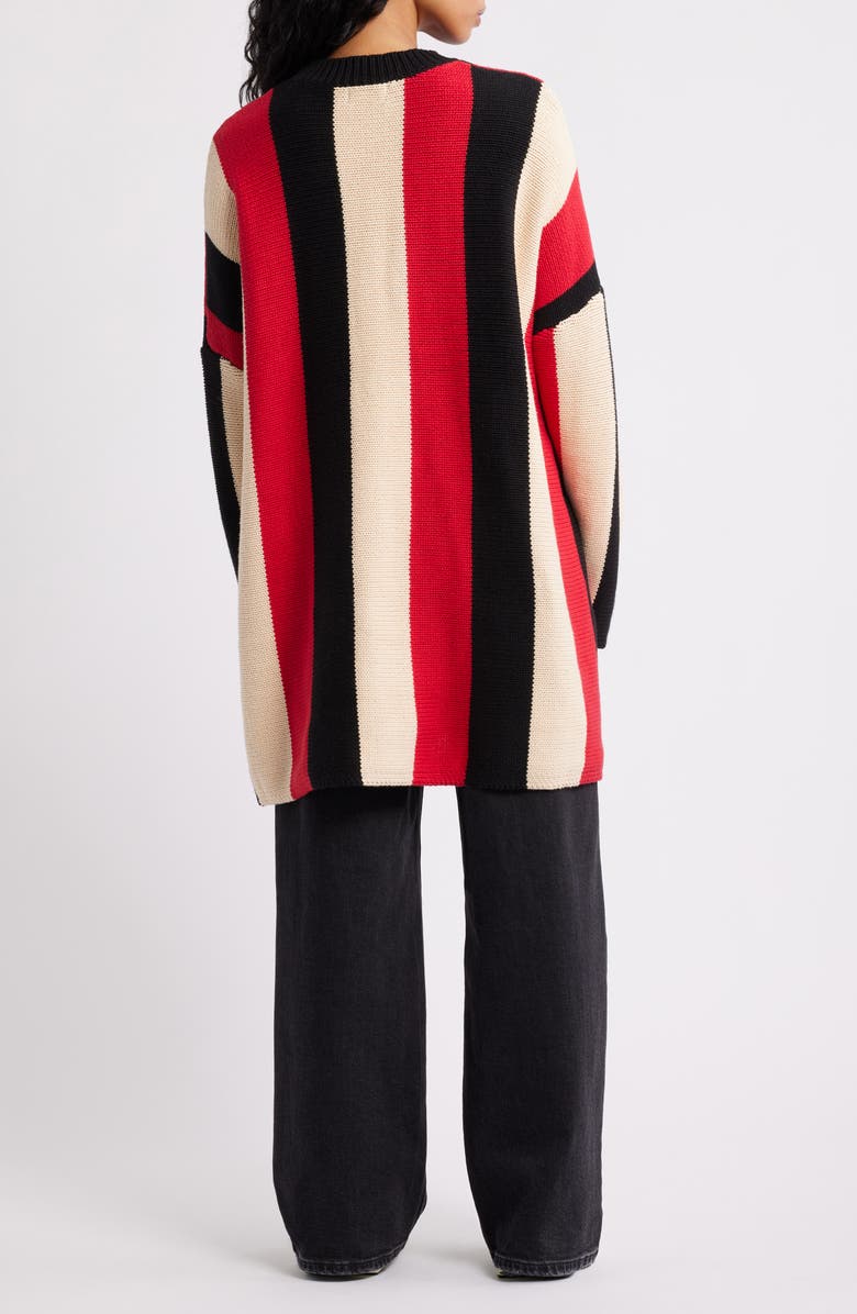 Dressed in Lala Rebel Heart Oversize Sweater, Alternate, color, Red/Black Stripes