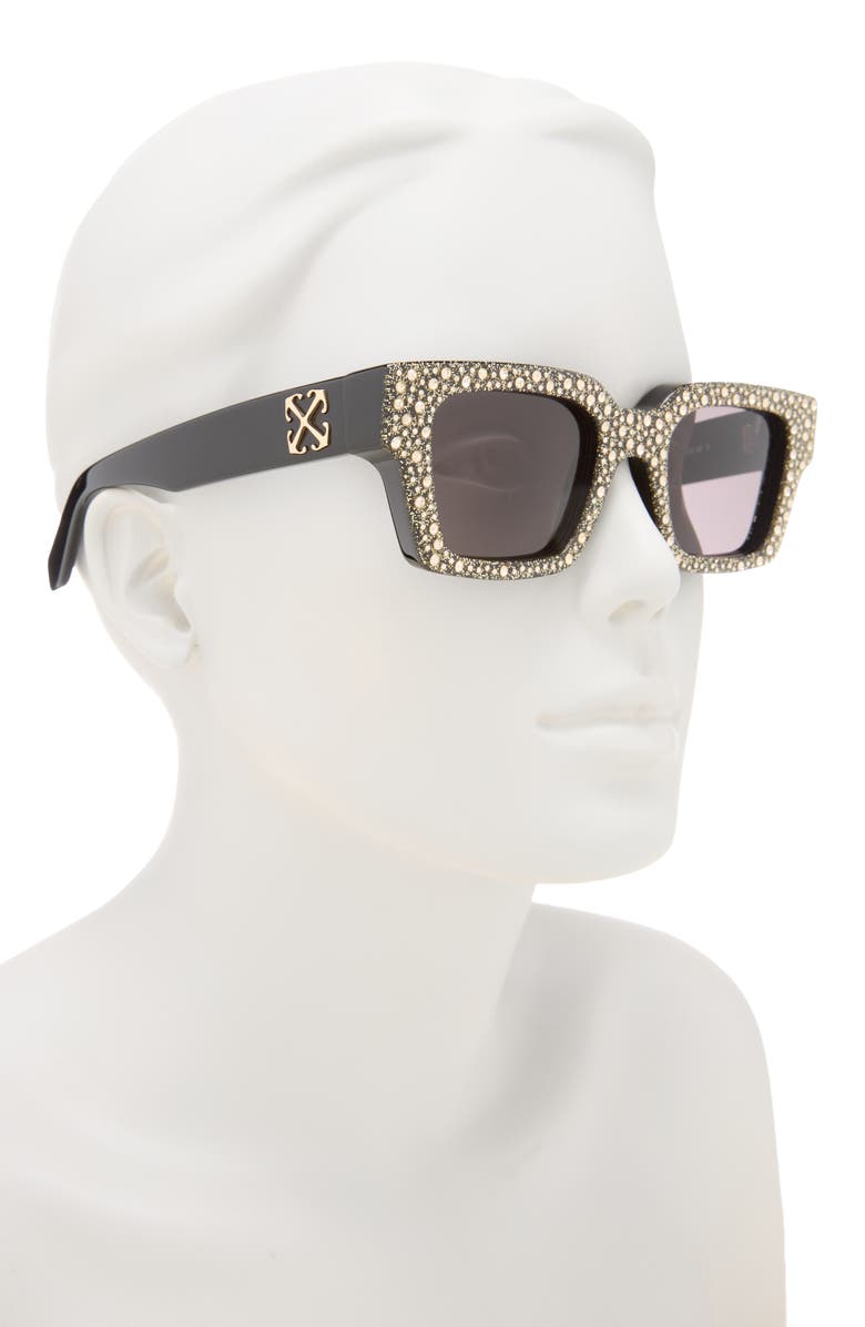 Off-White Virgil 50mm Square Sunglasses, Alternate, color, Gold Dark Grey
