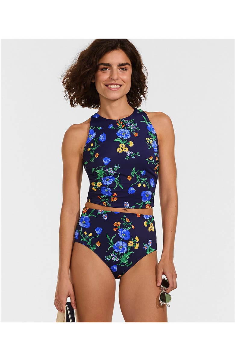 Lands' End Tugless Portrait Back Set, Alternate, color, Navy/Tossed Poppy Floral