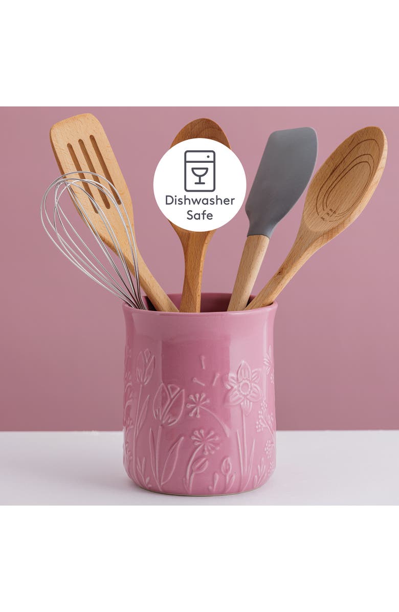 MASON CASH In The Meadow Utensil Crock, 6" x 5", Alternate, color, Pink