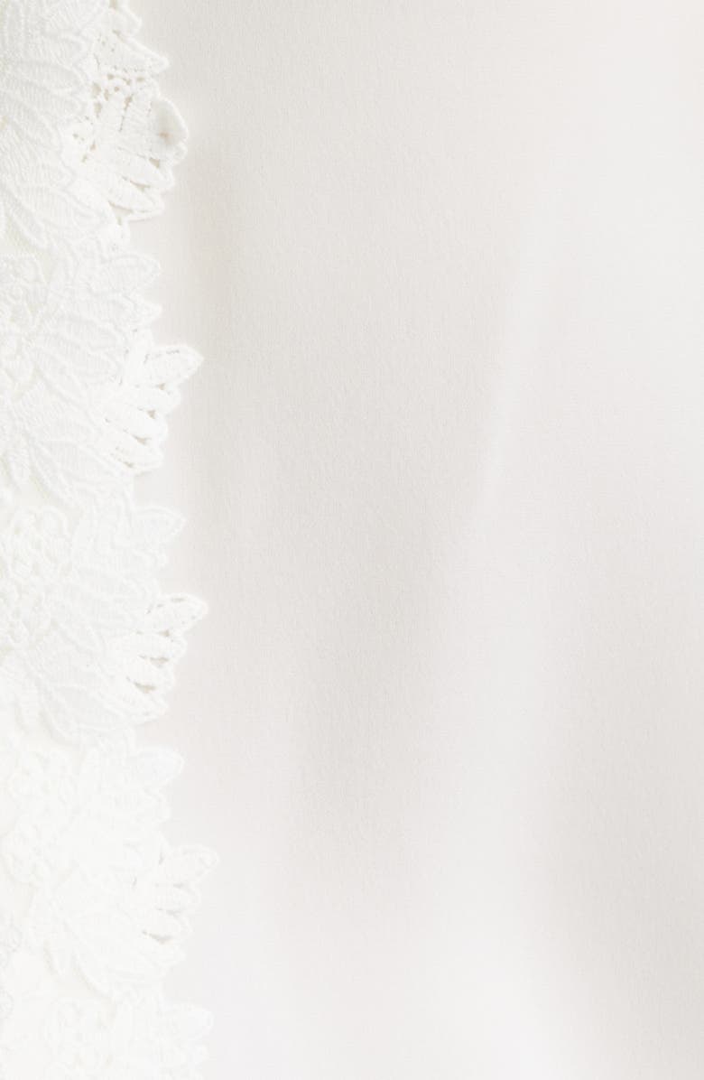 KOBI HALPERIN Miguel Lace Trim Silk Button-Up Shirt, Alternate, color, Ivory