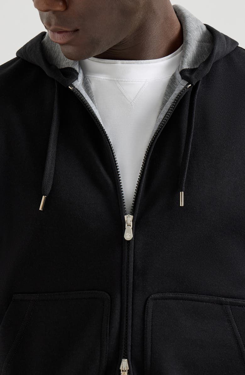 Brunello Cucinelli Double cloth sweatshirt, Alternate, color, Black