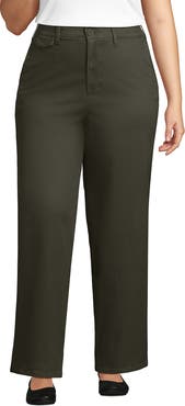 Lands' End Chino High Rise Rail Straight Leg Pants