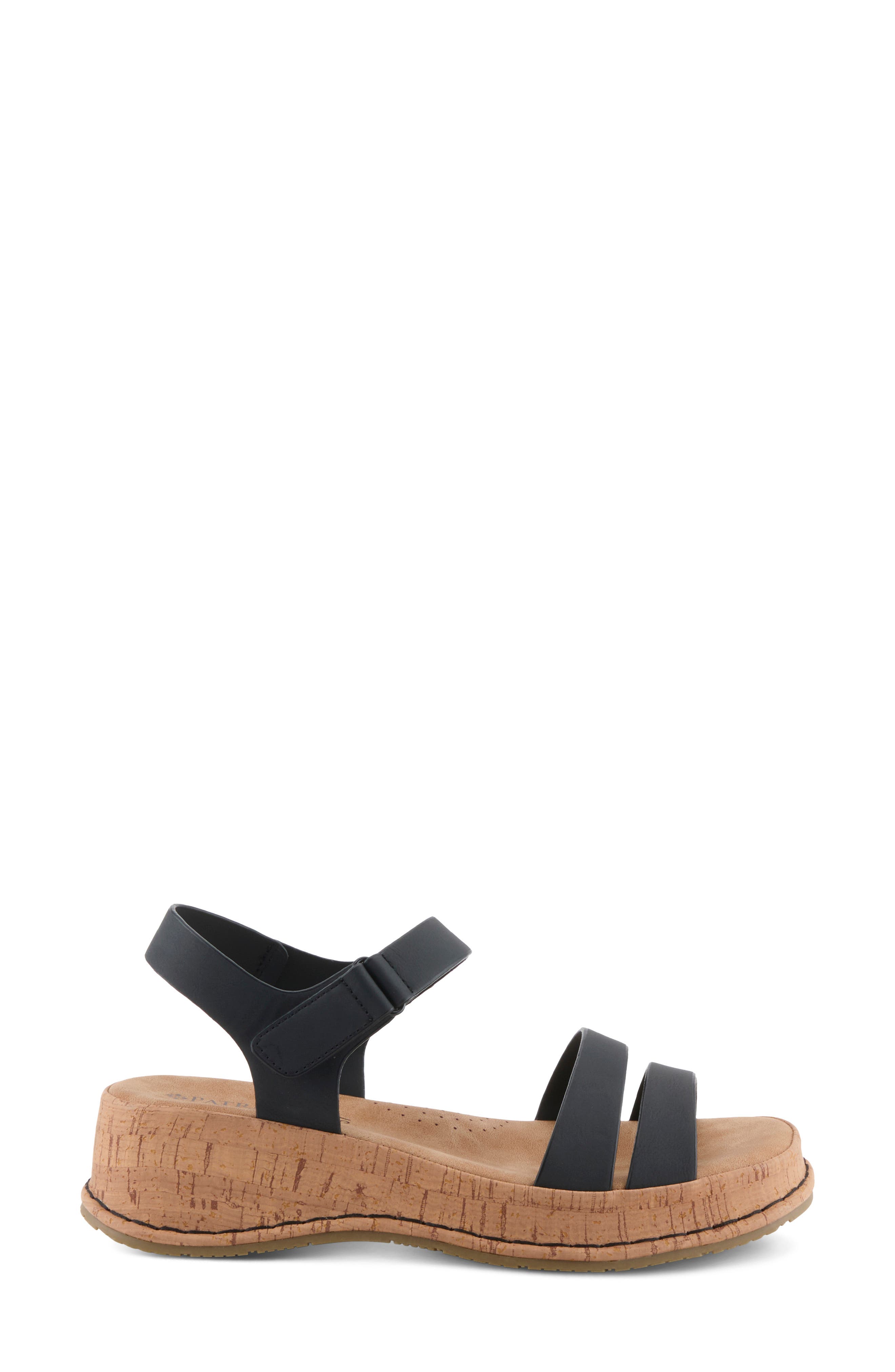 Moniece Platform Wedge Sandal, Alternate, color, BLACK