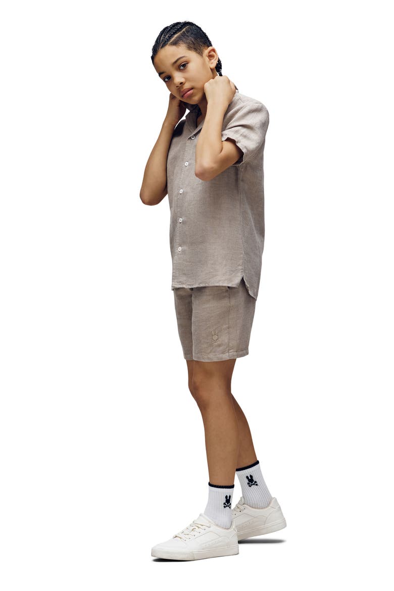 Kids' Windcrest Linen & Cotton Blend Shorts, Alternate, color, JUTE