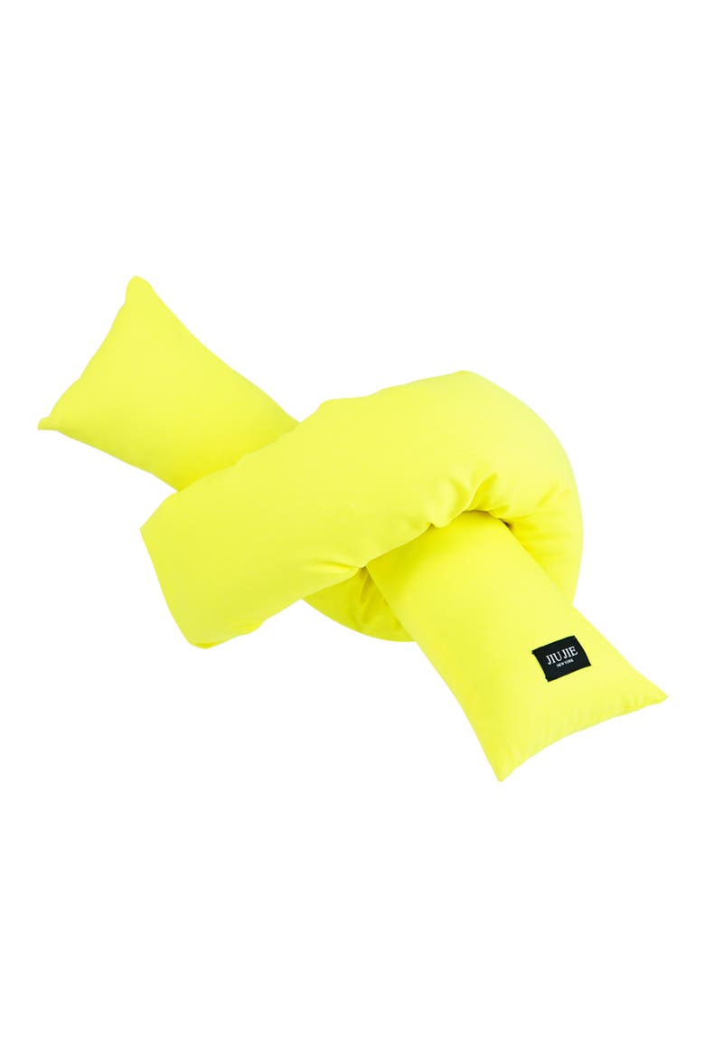 Knot Accent Pillow, Alternate, color, ELECTRIC YELLOW