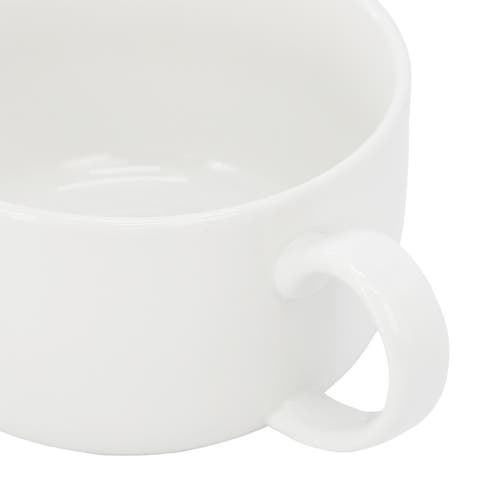 Gibson Home Great Essentials 4 Piece 32.5 Ounce Fine Ceramic Large Latte Mug Set In White