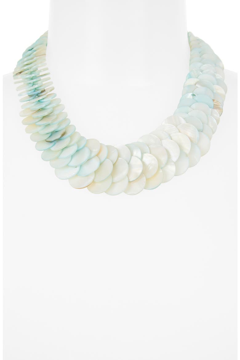 Ki Layered Glass Scale Necklace, Alternate, color, TEAL