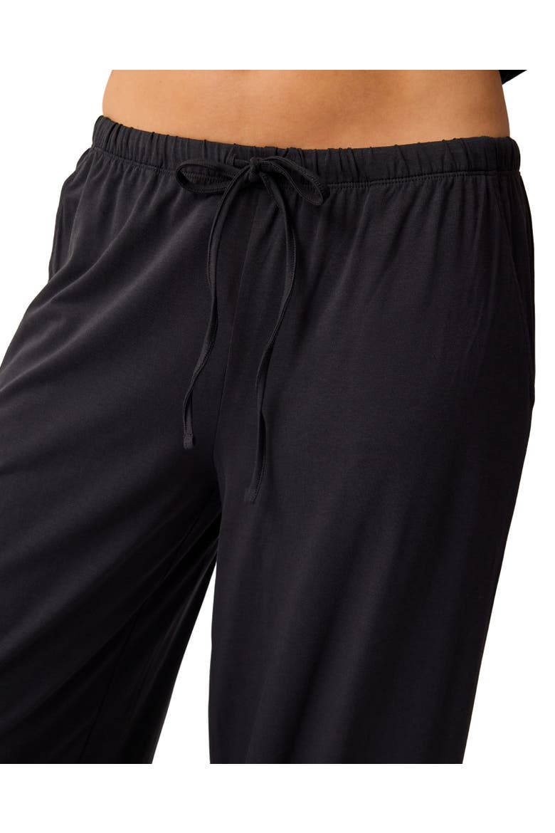 Maternity & Nursing Three-piece Pajama Set, Alternate, color, Black
