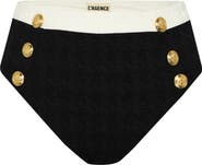 L'AGENCE Vanessa Colorblock High Waist Bikini Bottoms