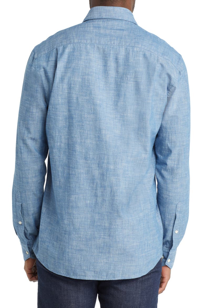 Crown Crafted Selvedge Cotton Chambray Button-Up Shirt, Alternate, color, LIGHT CHAMBRAY