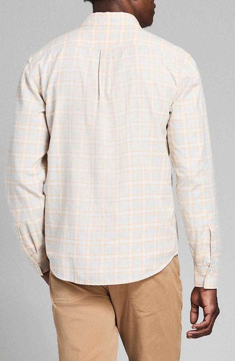 Billy Reid Tuscumbia Mélange Plaid Cotton Button-Down Shirt, Alternate, color, Silver/ Taffy