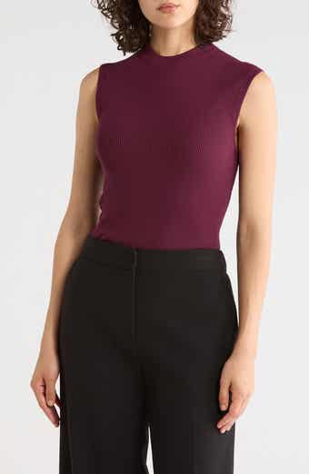 Feskies Rib Mock Neck Sleeveless Top