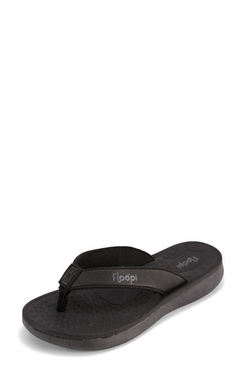 Faux Leather Thong Sandal (Women)