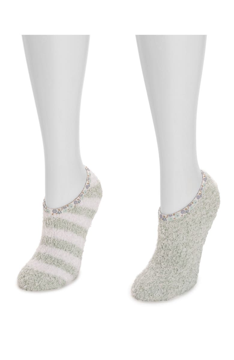 MUK LUKS Cozie Assorted 2-Pack Footie Socks, Alternate, color, Green