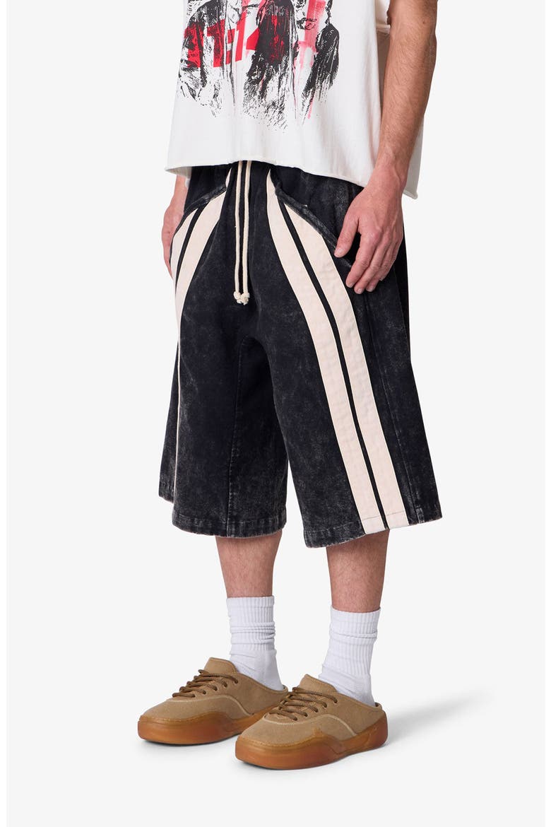 Ultra Baggy Stripe Twill Shorts, Alternate, color, WASHED BLACK