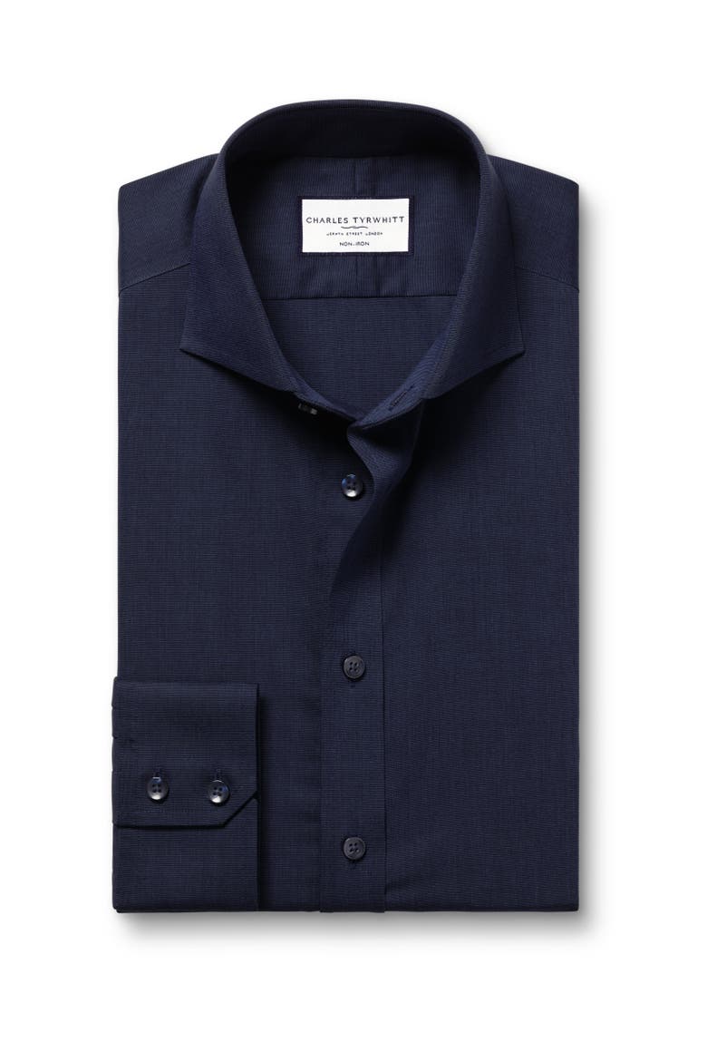 Non-Iron stretch Poplin Shirt, Alternate, color, Royal Blue