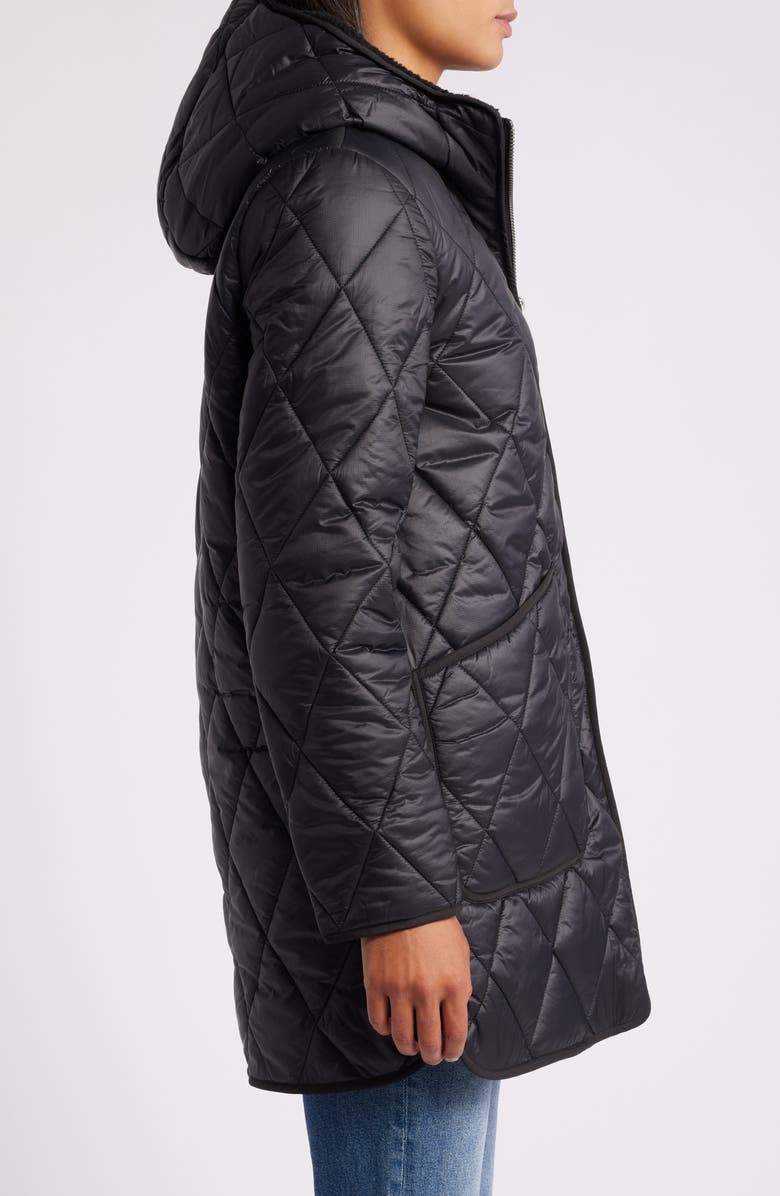 Lucky Brand Faux Shearling Lined Quilted Jacket, Alternate, color, 