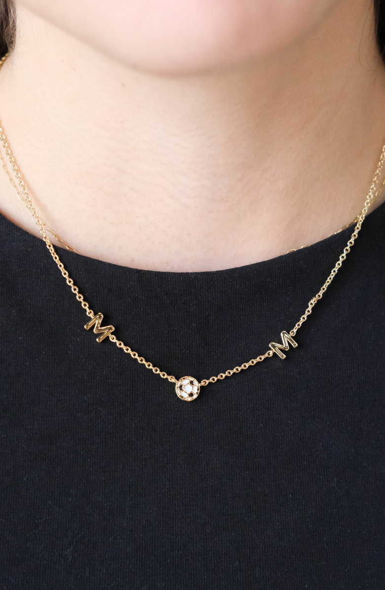 Nickel & Suede Soccer Mom Necklace, Alternate, color, Soccer