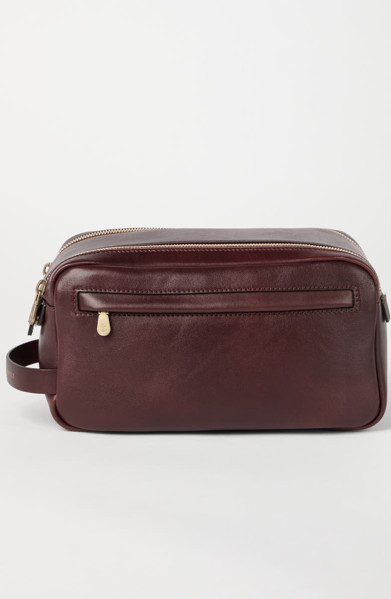 Brunello Cucinelli Beauty case with double zipper, Alternate, color, Burgundy