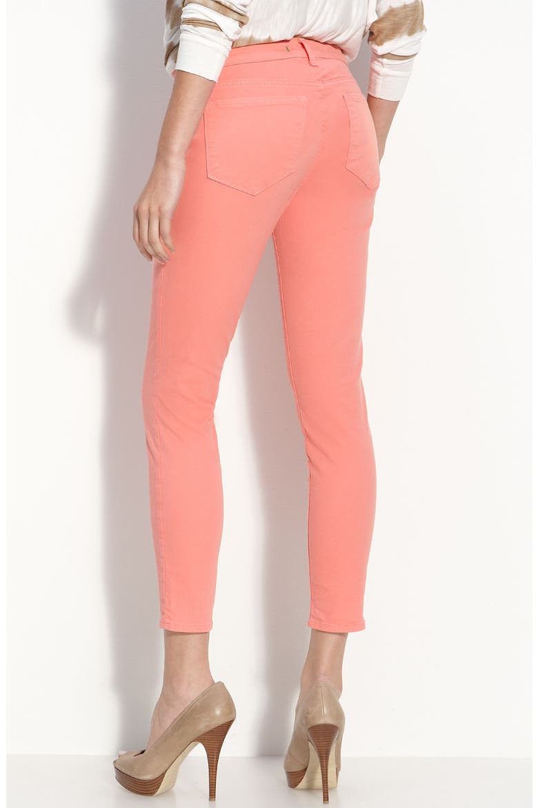 Overdyed Skinny Jeans, Alternate, color, CORAL