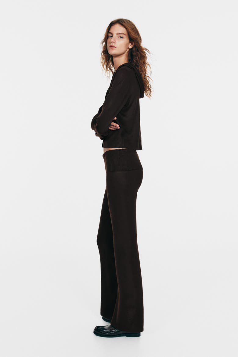 Knitted Yoga Pants, Main, color, Dark brown
