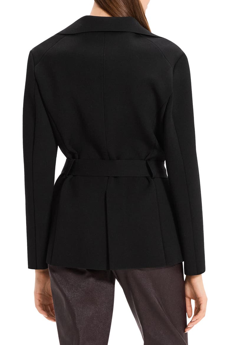 Belted Knit Blazer, Alternate, color, BLACK