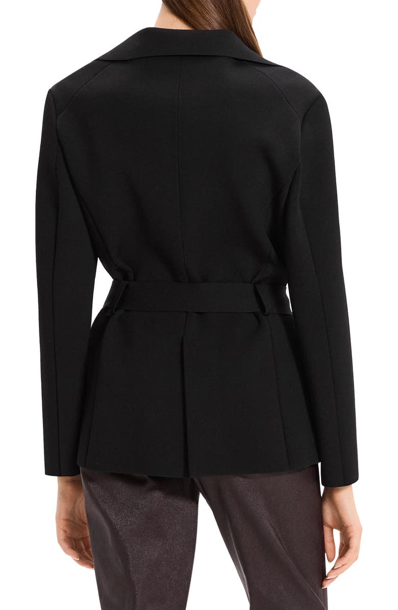 Theory Belted Knit Blazer, Alternate, color, Black