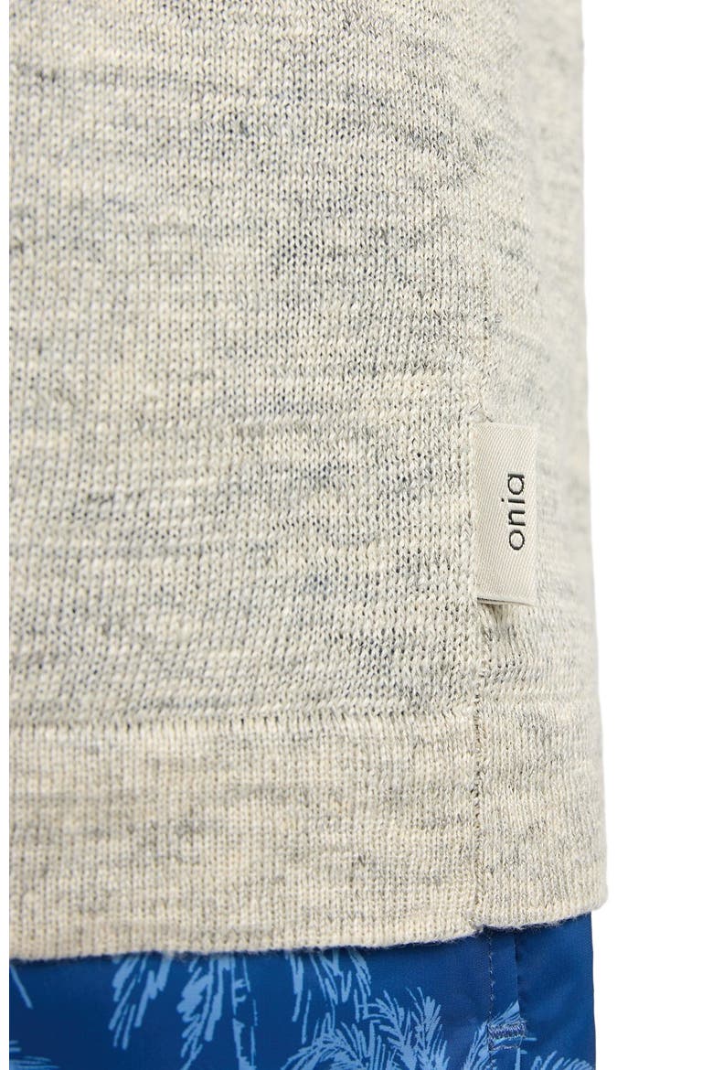 Linen Sweater Polo, Alternate, color, LIGHT GREY MELG