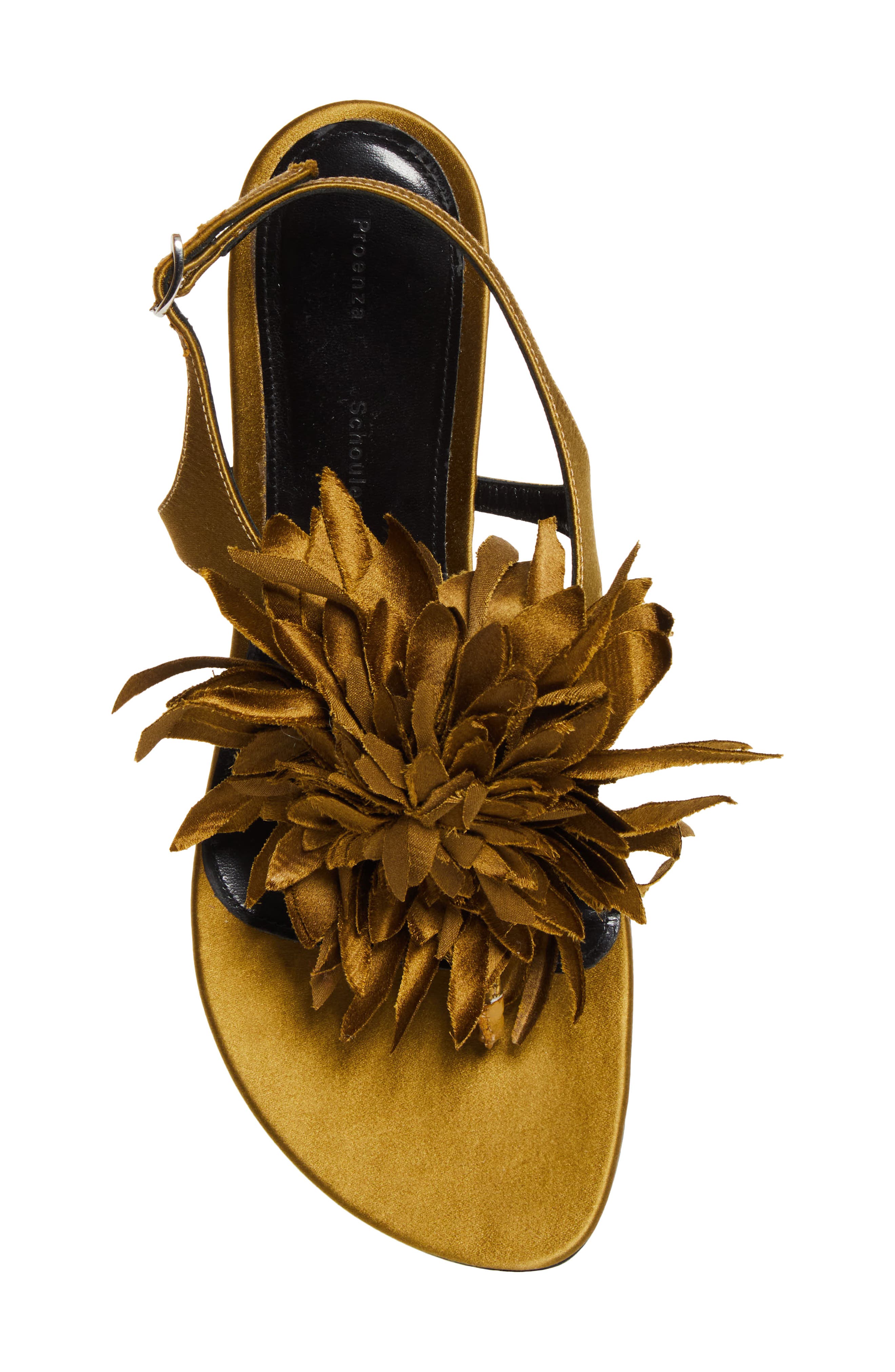 Proenza Schouler Satin Flower Sandal, Alternate, color, Pistachio