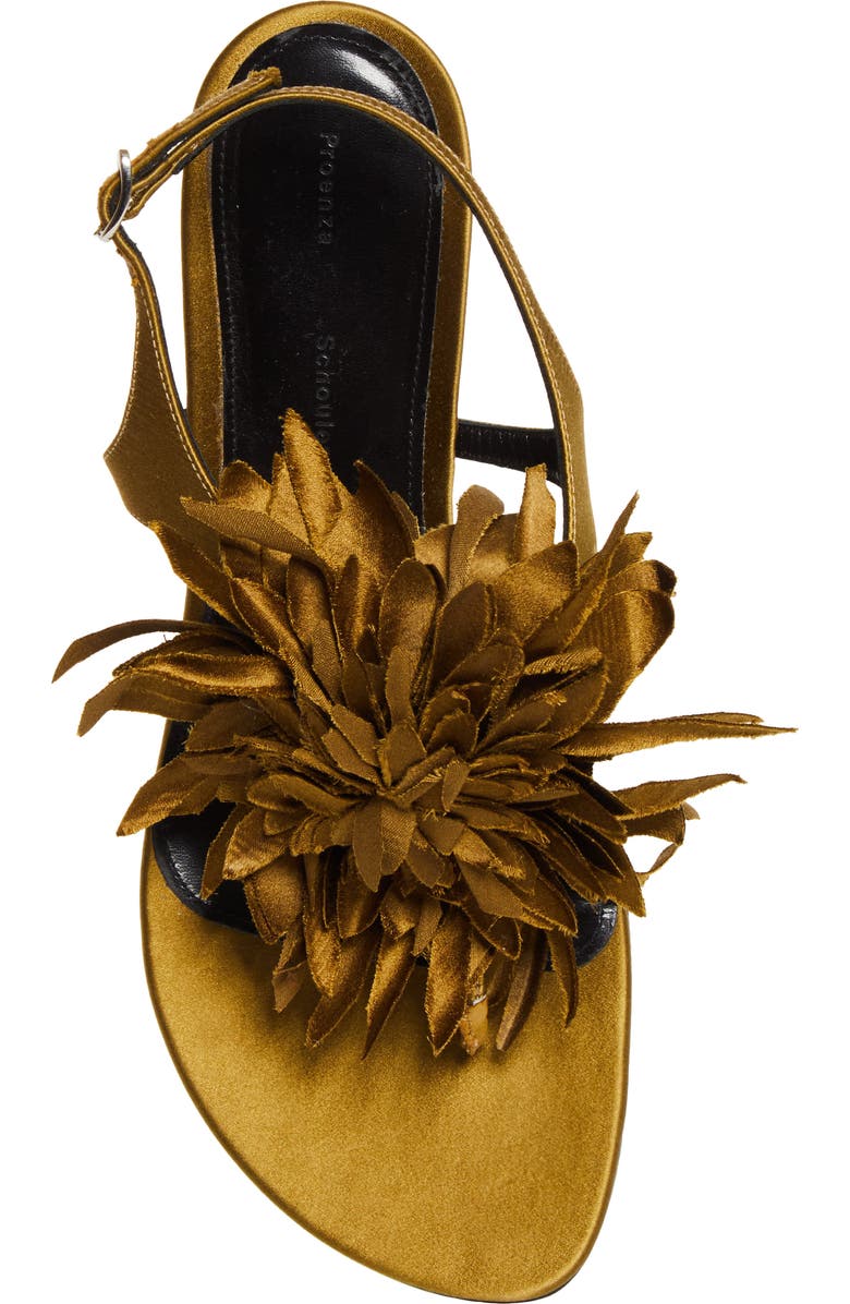Proenza Schouler Satin Flower Sandal, Alternate, color, Pistachio