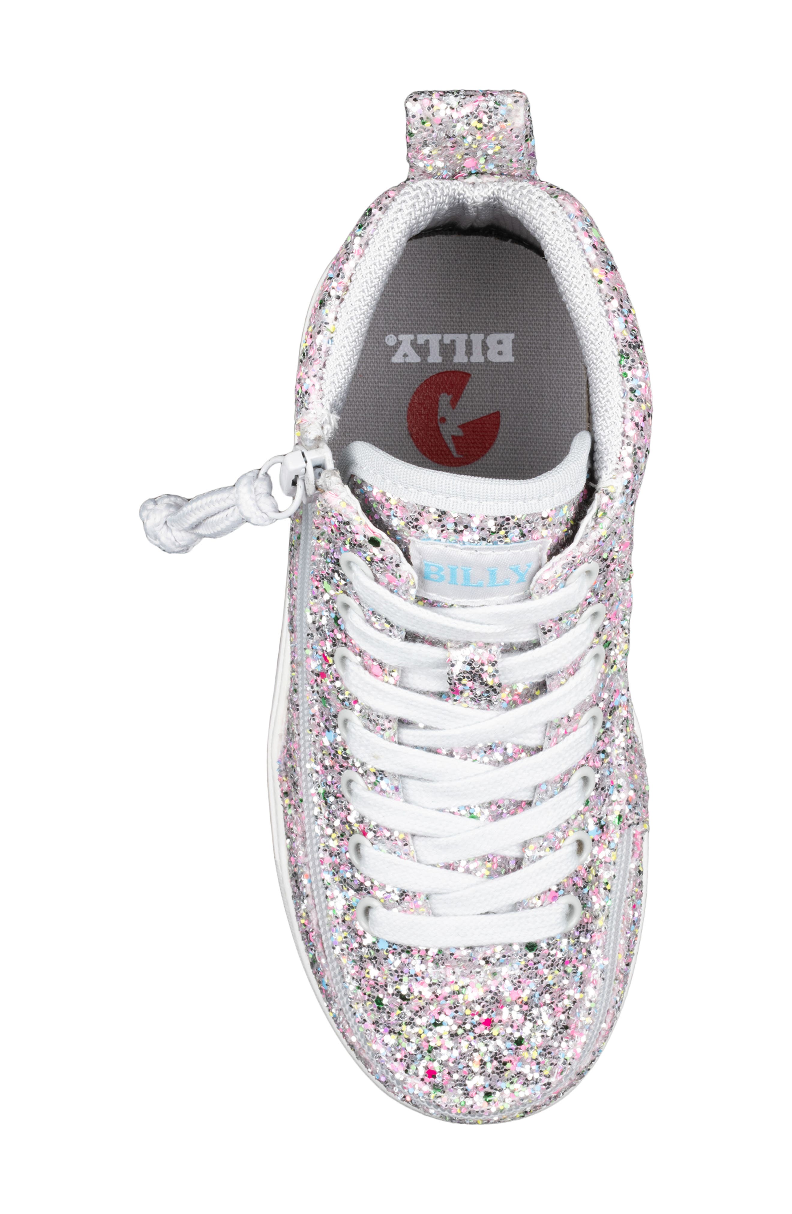 Kids' Silver Multi Glitter Classic D|R II High Zip Around Sneaker, Alternate, color, SILVER MULTI
