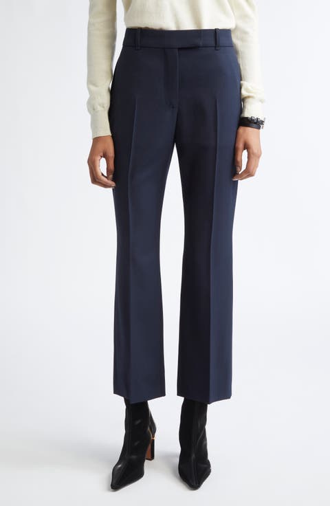 スーツ WOOL BACKSATIN STRAIGHT SLACKS Black Cotton and Wool Pants SS25 31768310 | Zegna US