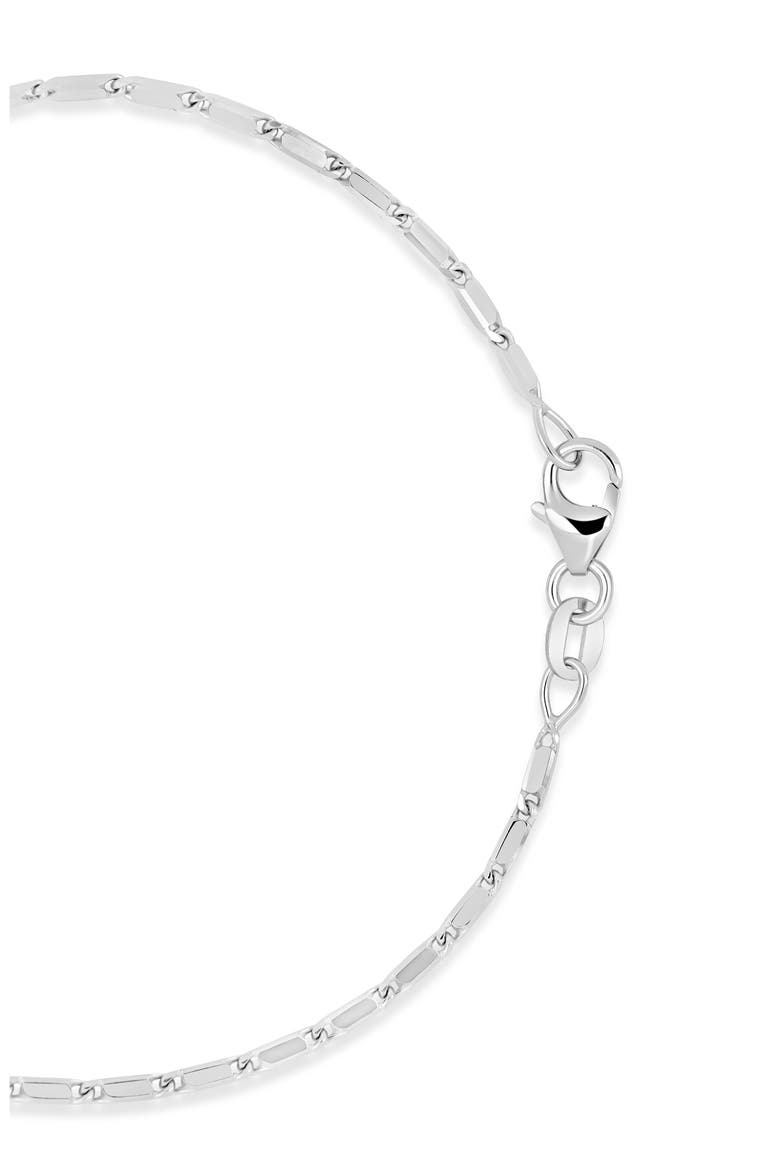 14K Gold Flat Bar Chain Bracelet (Online Trunk Show), Alternate, color, 14K WHITE GOLD