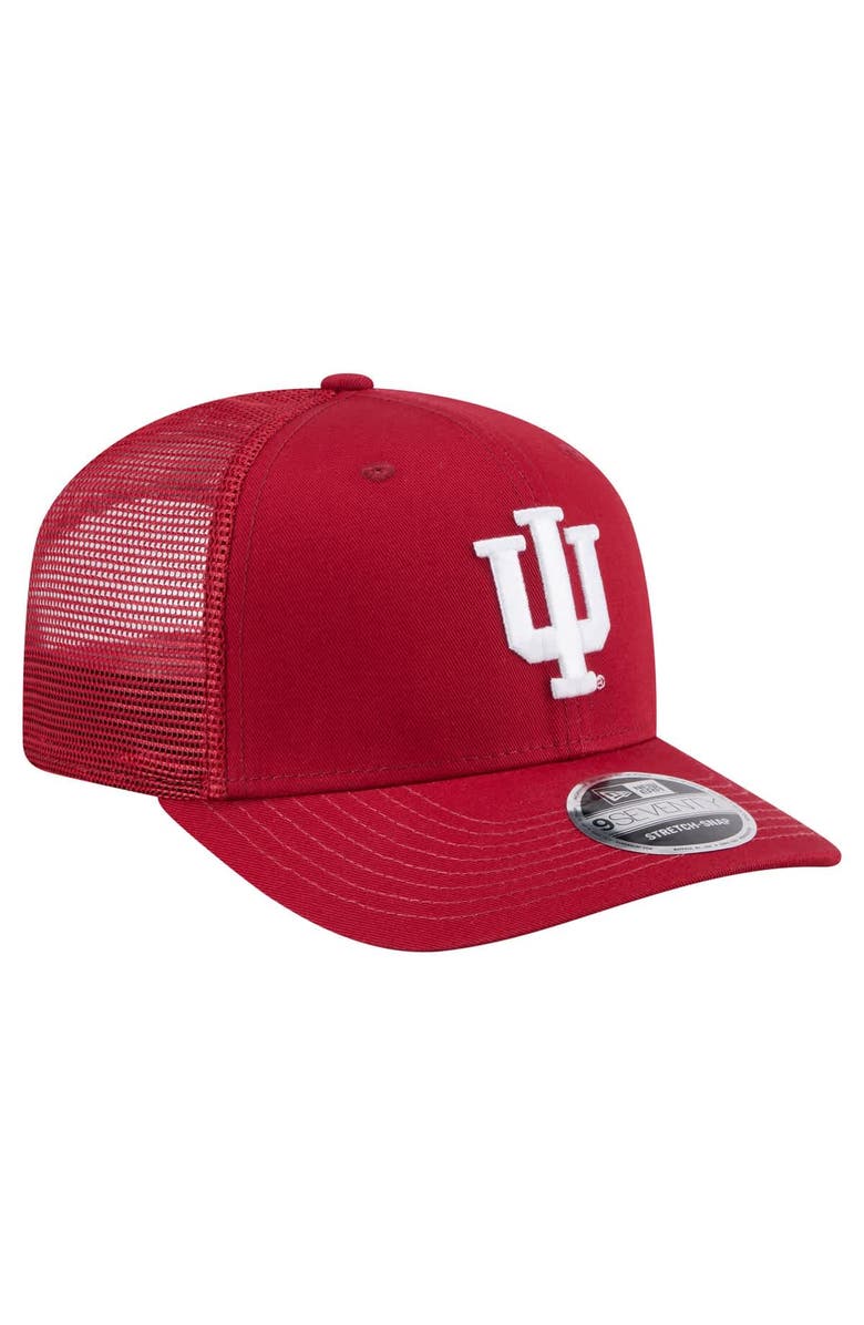 New Era Men's New Era Crimson Indiana Hoosiers Primary 9SEVENTY Trucker Stretch-Snap Hat, Alternate, color, Crimson
