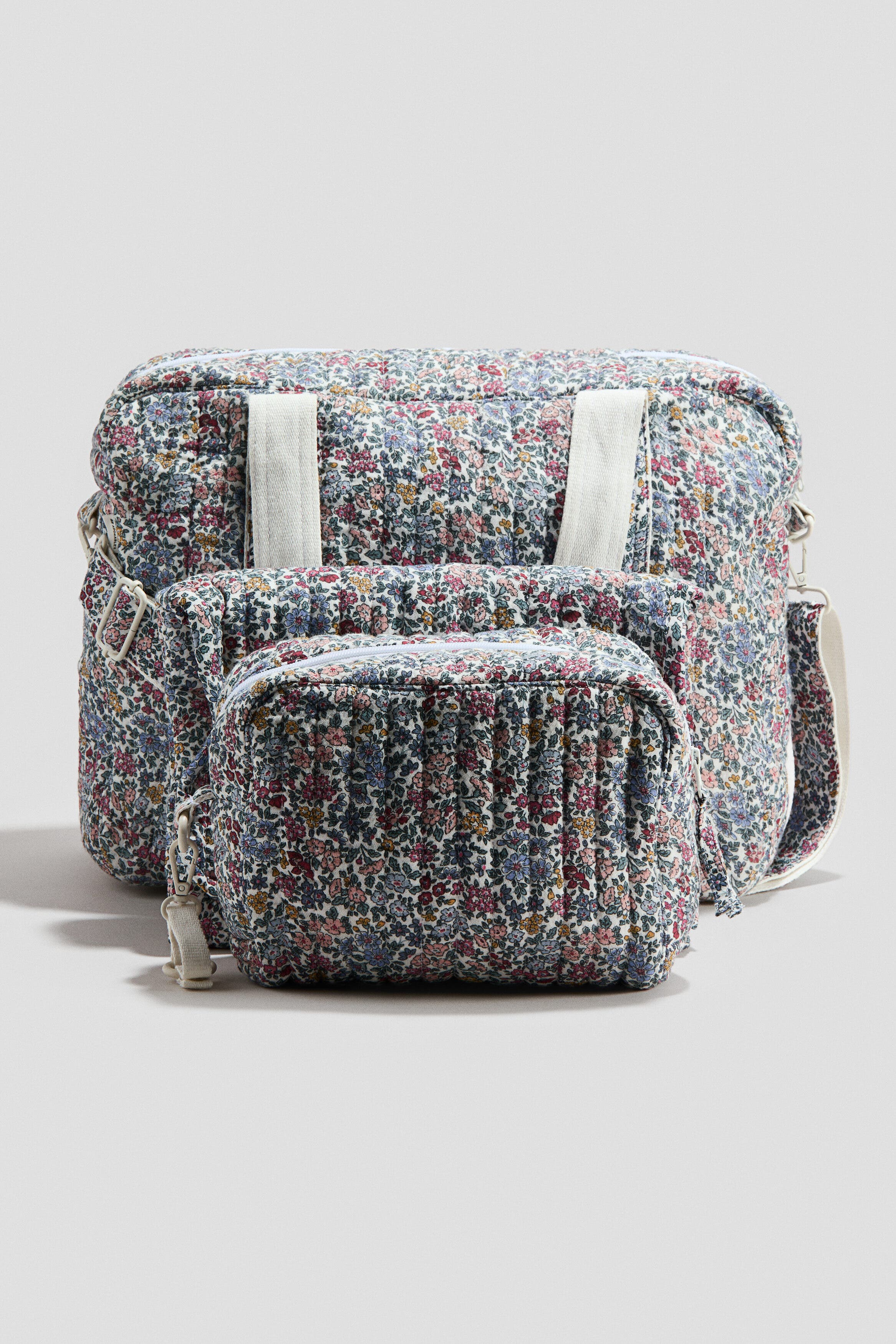 H&M 3-piece Padded Changing-bag Set, Main, color, Light Blue/Floral