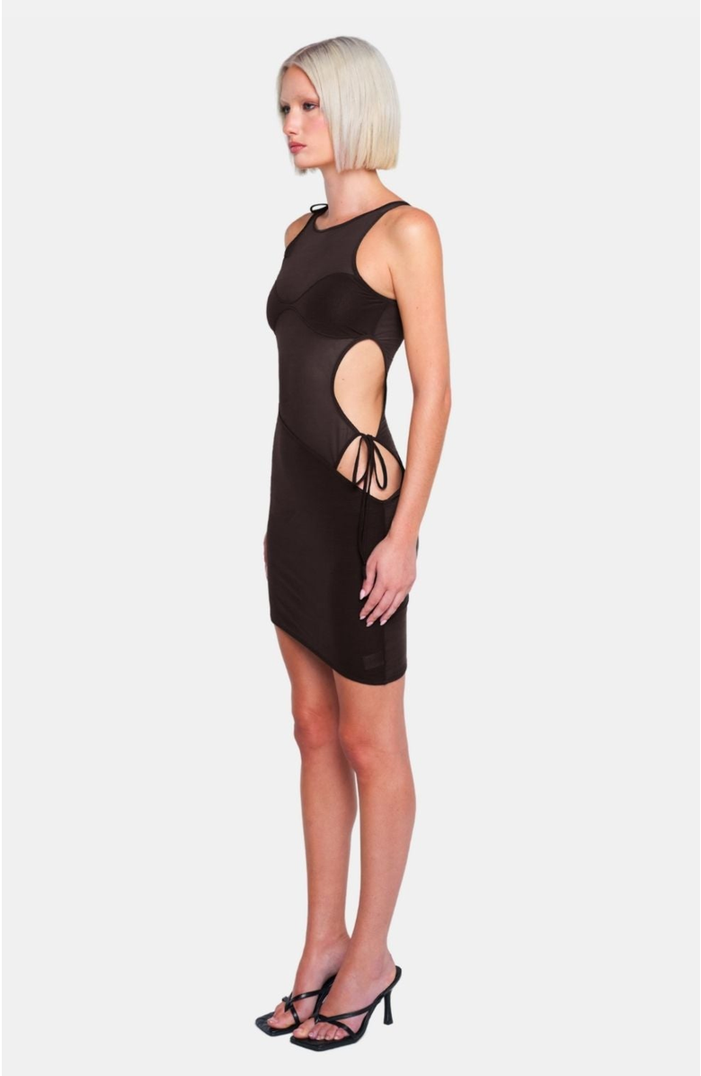 OW Collection Fiona Mini Dress, Alternate, color, Black