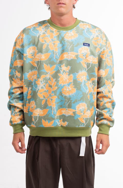 Ode to the Islands Print Pullover Sweatshirt
