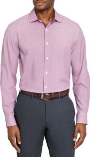 W.R.K Slim Fit Red Micro Houndstooth Performance Dress Shirt