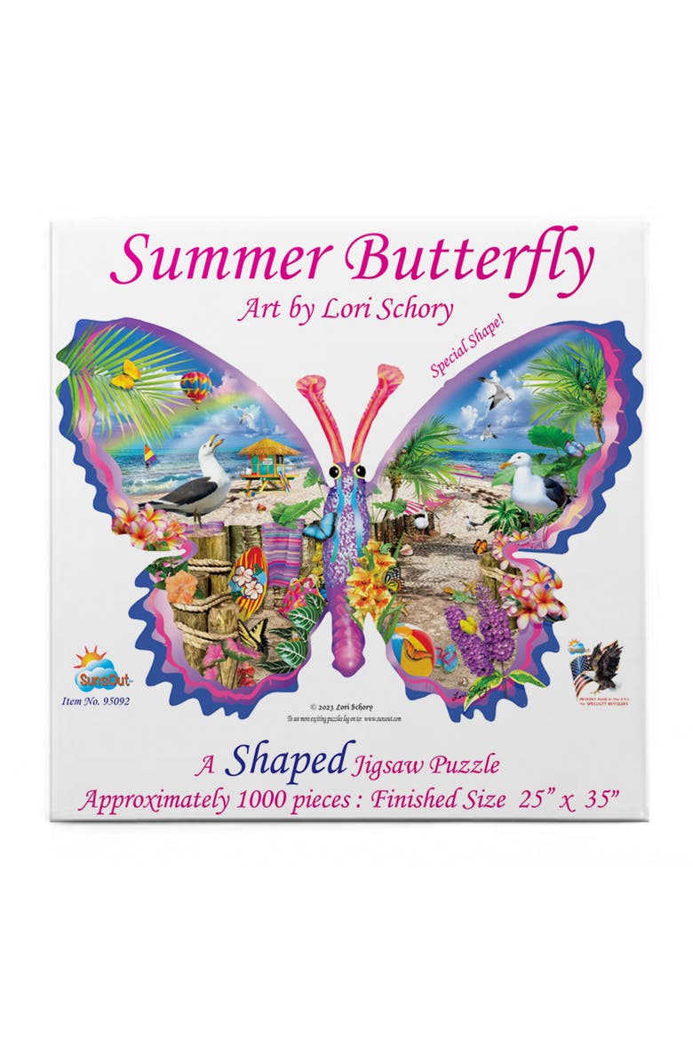 Summer Butterfly 1000 piece Jigsaw Puzzle for Adults Special Shape, Alternate, color, Multicolor