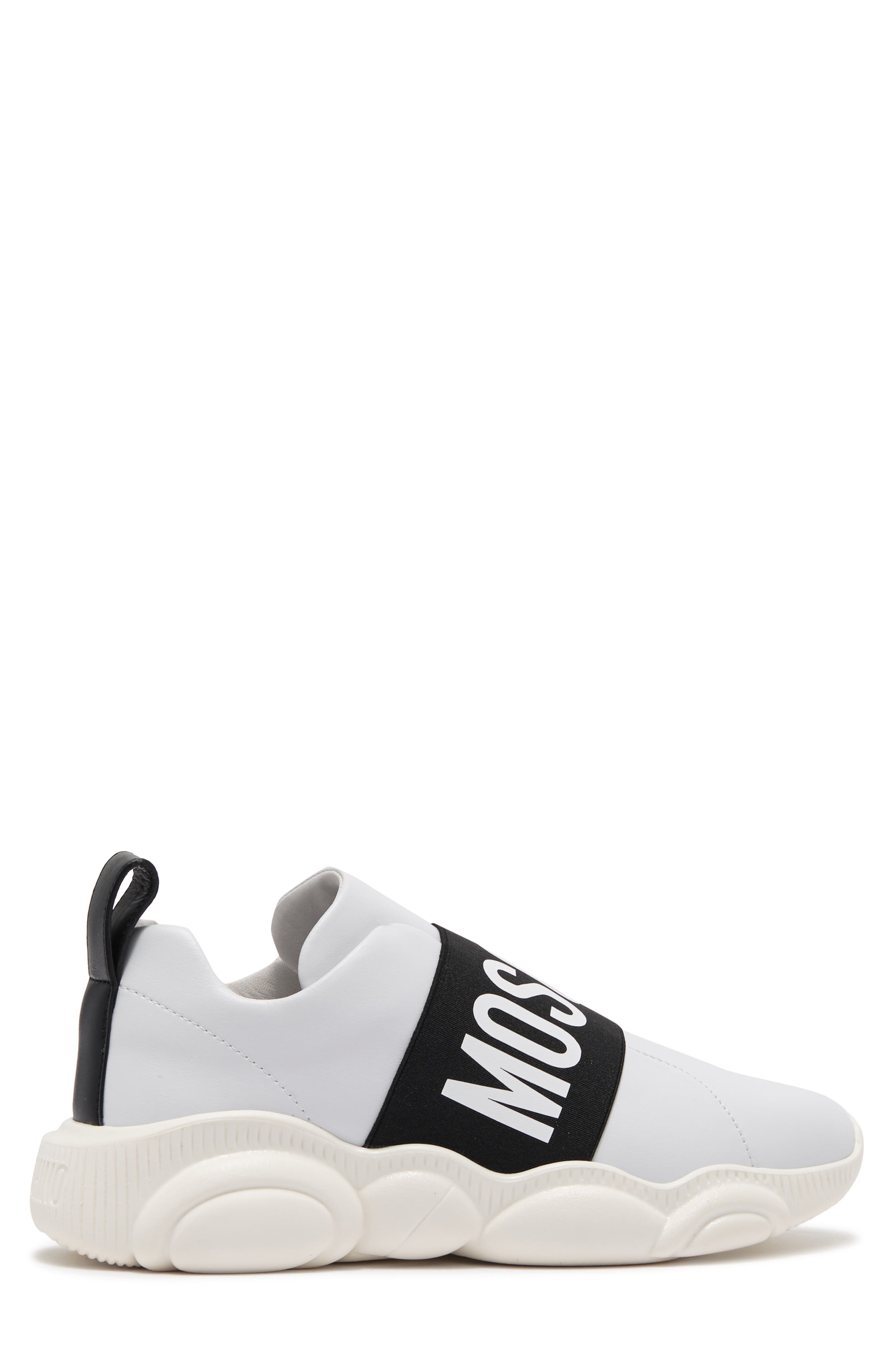 Moschino Brand Logo Tape Sneaker, Alternate, color, 