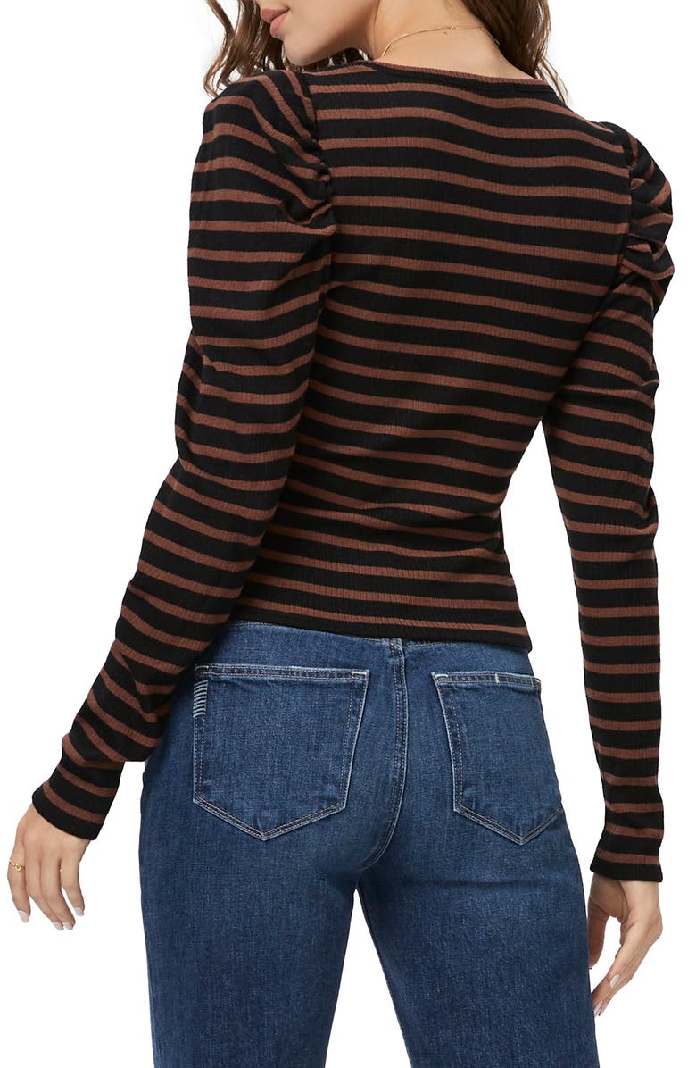 PAIGE Lorna Stripe Keyhole Tie Neck Top, Alternate, color,