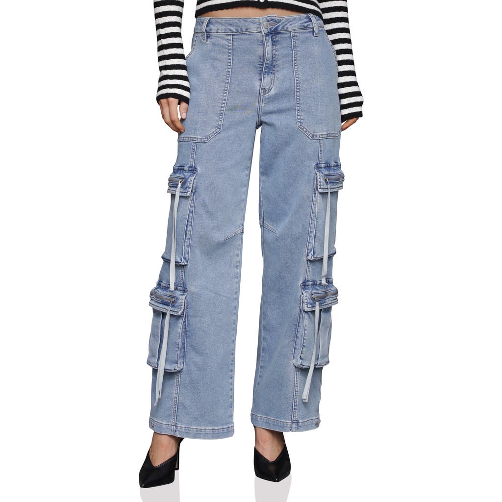 Avec Les Filles Baggy Cargo Jeans In Blue