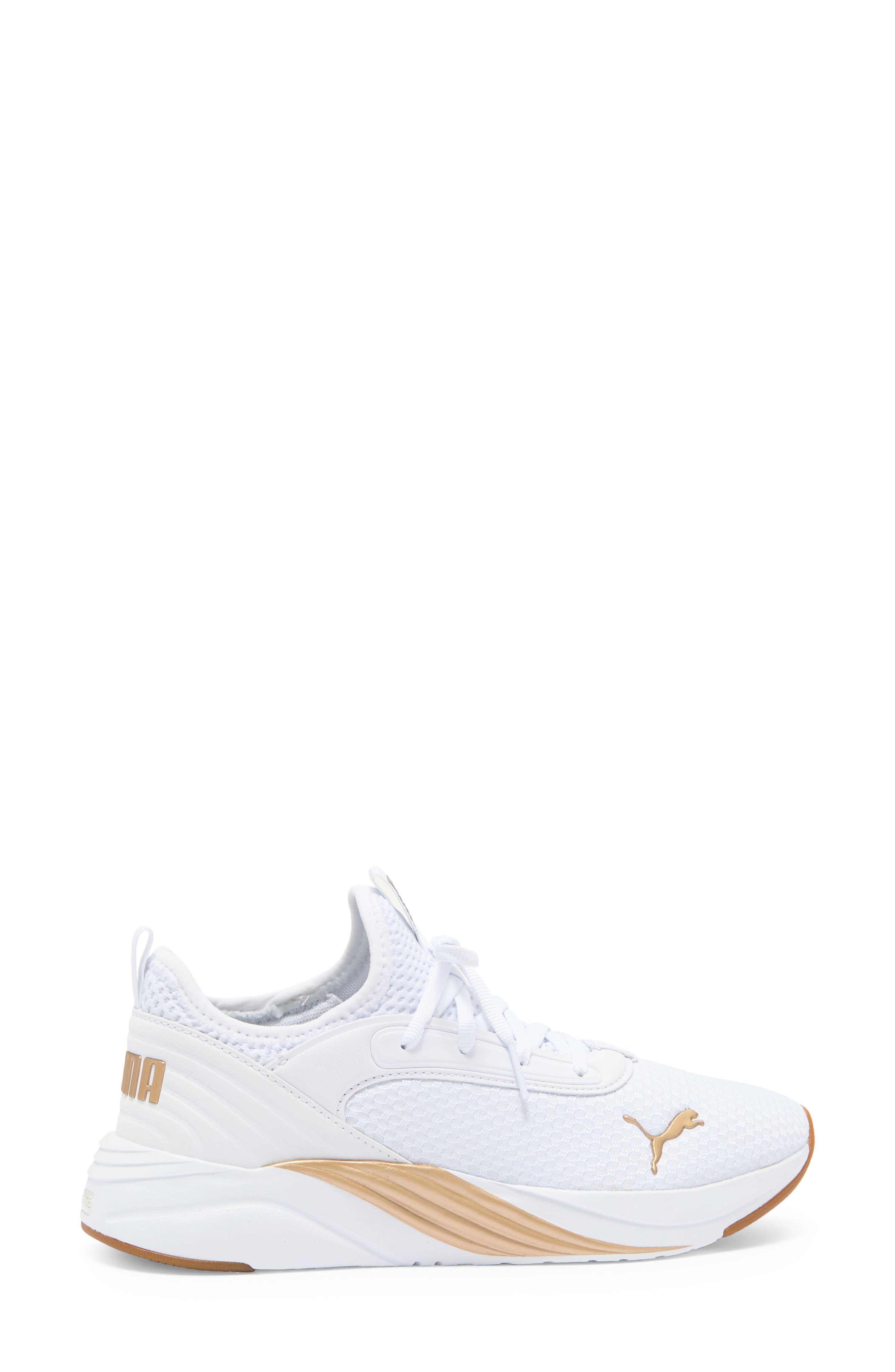 Softride Ruby Luxe Sneaker, Alternate, color, PUMA WHITE-PUMA GOLD